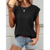 imageATHMILE Womens Sleeveless Summer Tank Tops Casual Trendy T Shirts Basic Trendy Cap Sleeve Oversized TeeBlack
