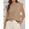 imageATHMILE Womens Sleeveless Summer Tank Tops Casual Trendy T Shirts Basic Trendy Cap Sleeve Oversized TeeKhaki