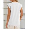 imageATHMILE Womens Sleeveless Summer Tank Tops Casual Trendy T Shirts Basic Trendy Cap Sleeve Oversized TeeWhite