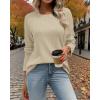 imageATHMILE Long Sleeve Shirts for Women Tunic Fall Tops Loose Fit Dressy Crew Neck Basic Sweaters 2025Apricot