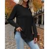 imageATHMILE Long Sleeve Shirts for Women Tunic Fall Tops Loose Fit Dressy Crew Neck Basic Sweaters 2025Black