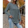 imageATHMILE Long Sleeve Shirts for Women Tunic Fall Tops Loose Fit Dressy Crew Neck Basic Sweaters 2025Blue
