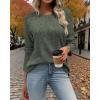 imageATHMILE Long Sleeve Shirts for Women Tunic Fall Tops Loose Fit Dressy Crew Neck Basic Sweaters 2025Green