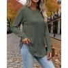 imageATHMILE Long Sleeve Shirts for Women Tunic Fall Tops Loose Fit Dressy Crew Neck Basic Sweaters 2025Green