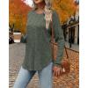 imageATHMILE Long Sleeve Shirts for Women Tunic Fall Tops Loose Fit Dressy Crew Neck Basic Sweaters 2025Green
