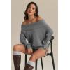 imageATHMILE Off The Shoulder Sweaters for Women Fall Outfits 2025 Fashion Long Sleeve Oversized Chunky Knit Pullover SweaterGrey