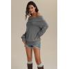 imageATHMILE Off The Shoulder Sweaters for Women Fall Outfits 2025 Fashion Long Sleeve Oversized Chunky Knit Pullover SweaterGrey