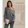 imageATHMILE Off The Shoulder Sweaters for Women Fall Outfits 2025 Fashion Long Sleeve Oversized Chunky Knit Pullover SweaterGrey