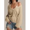 imageATHMILE Womens Chunky Cardigan Sweaters Long Sleeve Button Loose Short Outerwear Coats Open Front Fall ClothesApricot
