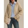 imageATHMILE Womens Chunky Cardigan Sweaters Long Sleeve Button Loose Short Outerwear Coats Open Front Fall ClothesApricot