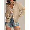 imageATHMILE Womens Chunky Cardigan Sweaters Long Sleeve Button Loose Short Outerwear Coats Open Front Fall ClothesApricot