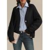 imageATHMILE Womens Chunky Cardigan Sweaters Long Sleeve Button Loose Short Outerwear Coats Open Front Fall ClothesBlack