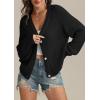 imageATHMILE Womens Chunky Cardigan Sweaters Long Sleeve Button Loose Short Outerwear Coats Open Front Fall ClothesBlack