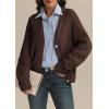 imageATHMILE Womens Chunky Cardigan Sweaters Long Sleeve Button Loose Short Outerwear Coats Open Front Fall ClothesChocolate Brown