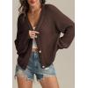 imageATHMILE Womens Chunky Cardigan Sweaters Long Sleeve Button Loose Short Outerwear Coats Open Front Fall ClothesChocolate Brown