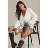 imageATHMILE Womens Chunky Cardigan Sweaters Long Sleeve Button Loose Short Outerwear Coats Open Front Fall ClothesCream White