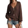 imageATHMILE Womens Chunky Cardigan Sweaters Long Sleeve Button Loose Short Outerwear Coats Open Front Fall ClothesChocolate Brown