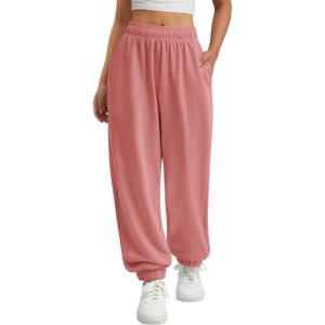 imageATHMILE Sweatpants Women Baggy Lounge Pants Workout Gym Active High Waisted Comfy Joggers for Women Fall Clothes 2025Pink