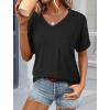 imageATHMILE Womens T Shirts 2025 Short Sleeve VNeck Shirts Cute Fit Summer Casual Tee Tops S3XL BeachBlack