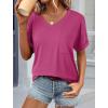 imageATHMILE Womens T Shirts 2025 Short Sleeve VNeck Shirts Cute Fit Summer Casual Tee Tops S3XL BeachHot Pink