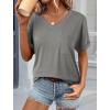 imageATHMILE Womens T Shirts 2025 Short Sleeve VNeck Shirts Cute Fit Summer Casual Tee Tops S3XL BeachLight Gray