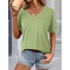 imageATHMILE Womens T Shirts 2025 Short Sleeve VNeck Shirts Cute Fit Summer Casual Tee Tops S3XL BeachLight Green