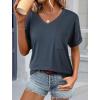 imageATHMILE Womens T Shirts 2025 Short Sleeve VNeck Shirts Cute Fit Summer Casual Tee Tops S3XL BeachNavy Blue