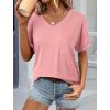 imageATHMILE Womens T Shirts 2025 Short Sleeve VNeck Shirts Cute Fit Summer Casual Tee Tops S3XL BeachPink
