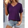 imageATHMILE Womens T Shirts 2025 Short Sleeve VNeck Shirts Cute Fit Summer Casual Tee Tops S3XL BeachPurple