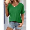 imageATHMILE Womens T Shirts 2025 Short Sleeve VNeck Shirts Cute Fit Summer Casual Tee Tops S3XL BeachSaint Patrick Green