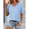 imageATHMILE Womens T Shirts 2025 Short Sleeve VNeck Shirts Cute Fit Summer Casual Tee Tops S3XL BeachSky Blue