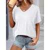 imageATHMILE Womens T Shirts 2025 Short Sleeve VNeck Shirts Cute Fit Summer Casual Tee Tops S3XL BeachWhite1