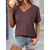 imageATHMILE Womens T Shirts 2025 Short Sleeve VNeck Shirts Cute Fit Summer Casual Tee Tops S3XL BeachWine Red