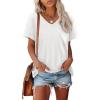 imageATHMILE Womens T Shirts 2025 Short Sleeve VNeck Shirts Cute Fit Summer Casual Tee Tops S3XL BeachWhite