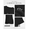 imageATHMILE Womens V Neck Short Sleeve Summer T Shirts Curved Hem Plain Top BeachBlack