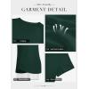 imageATHMILE Womens V Neck Short Sleeve Summer T Shirts Curved Hem Plain Top BeachDeepgreen