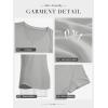imageATHMILE Womens V Neck Short Sleeve Summer T Shirts Curved Hem Plain Top BeachGrey