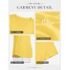 imageATHMILE Womens V Neck Short Sleeve Summer T Shirts Curved Hem Plain Top BeachLemon