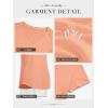 imageATHMILE Womens V Neck Short Sleeve Summer T Shirts Curved Hem Plain Top BeachLightpink