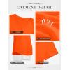 imageATHMILE Womens V Neck Short Sleeve Summer T Shirts Curved Hem Plain Top BeachOrange