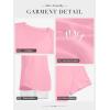 imageATHMILE Womens V Neck Short Sleeve Summer T Shirts Curved Hem Plain Top BeachPink