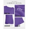 imageATHMILE Womens V Neck Short Sleeve Summer T Shirts Curved Hem Plain Top BeachPurple