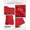 imageATHMILE Womens V Neck Short Sleeve Summer T Shirts Curved Hem Plain Top BeachRed