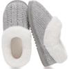 imageATHMILE Fuzzy Fluffy Slippers for Women Memory Foam Knit Womens Slippers NonSlip Bedroom Indoor Outdoor House slippers Shoes for Woman Closed BackGrey