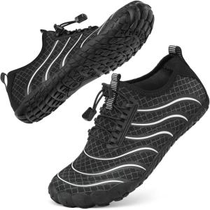 imageBarefoot Water Shoes Women Men Adult Hiking Swim Beach River Pool Hike Guarding Shoes Aqua Socks Protective Comfort Wide Toe Box Width Rock Climbing Vacation Outdoor 2025 NewBlack017