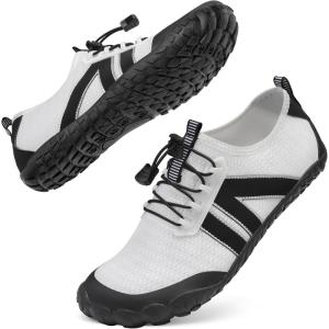 imageBarefoot Water Shoes Women Men Adult Hiking Swim Beach River Pool Hike Guarding Shoes Aqua Socks Protective Comfort Wide Toe Box Width Rock Climbing Vacation Outdoor 2025 NewWhite Black018