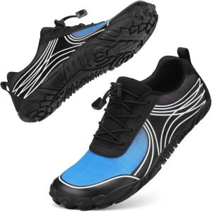 imageBarefoot Water Shoes Women Men Adult Hiking Swim Beach River Pool Hike Guarding Shoes Aqua Socks Protective Comfort Wide Toe Box Width Rock Climbing Vacation Outdoor 2025 NewBlue Black028
