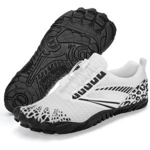 imageBarefoot Water Shoes Women Men Adult Hiking Swim Beach River Pool Hike Guarding Shoes Aqua Socks Protective Comfort Wide Toe Box Width Rock Climbing Vacation Outdoor 2025 NewWhite Black042