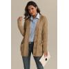 imageATHMILE Cardigan Sweaters for Women Fashion Open Front Cardigans 2025 Fall Outfits Womens Long Sleeve Cable Knit Button CoatsKhaki