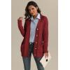 imageATHMILE Cardigan Sweaters for Women Fashion Open Front Cardigans 2025 Fall Outfits Womens Long Sleeve Cable Knit Button CoatsWine Red